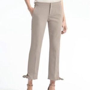 Banana Republic Dress Pants in Avery Beige with Bow Tie Ankle